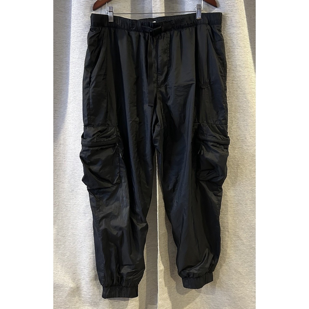 Nike Tech Pack Joggers Black Track Windbreaker Lined Belted‎ Cargo Men's 2XL